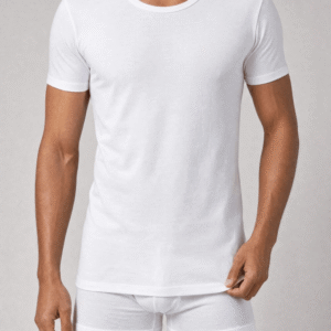 Classic Cotton Vest – White Half Sleeve (Single)